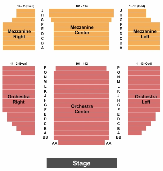 The Hayes Theater Seating Chart